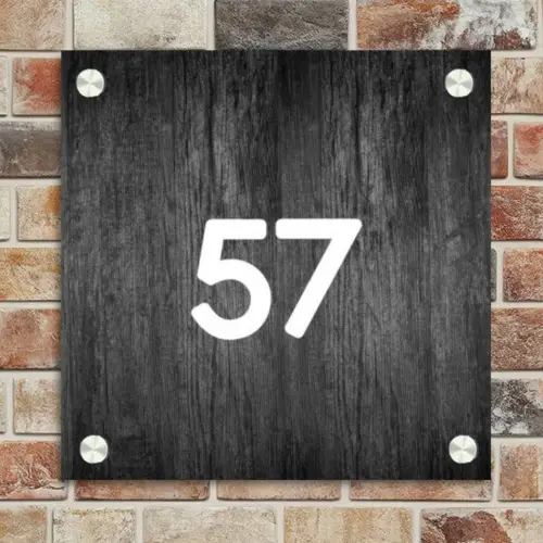 Donker hout - Traditioneel Naambord Vierkant klein -sfeer2