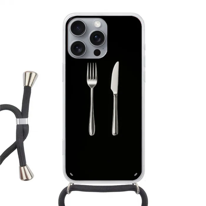 Bestek - Klassiek - Elegant Hoesje iPhone 16 Pro Max met koord klein -3d