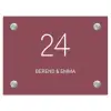 Donker oudroze - Klassiek Naambord Rechthoek middel -3d