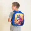Eenhoorn met kleurrijke bloemen Kinderrugzak - Blauw middel -sfeer2