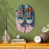 Sneakers - Veters - Kleurrijk - Schaduw Wandcirkel Ovaal Forex klein -sfeer2