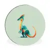 Staart - Dino - Minimalistisch - Blauw Wandcirkel aluminium klein -3d