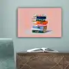 Boeken - Stapel - Kleurrijk canvas 2cm klein -sfeer4