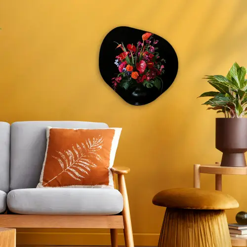 Bloemen - Boeket - Sierlijk Wandcirkel Organisch Forex 3mm klein -sfeer4