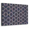 Modern - Patroon - Donkerblauw - Roze Textielframe zwart klein 947 -3d