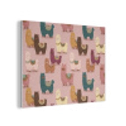Alpaca's - Patroon - Kleurrijk PET vilt klein 837 -3d