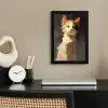 Kat - Geschilderd - Artistiek - Wit fotolijst zwart zonder passe partout klein -sfeer1