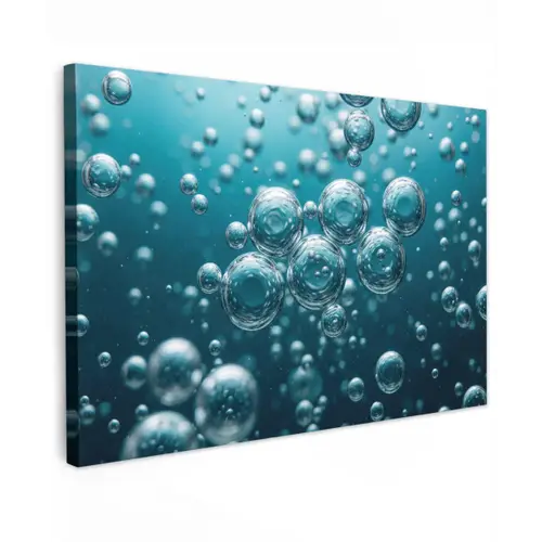 Luchtbellen - Dynamisch - Blauw canvas 2cm klein -z3d