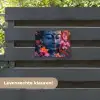 Boeddha omgeven door kleurrijke bloemen tuinposter los doek klein -sfeer3