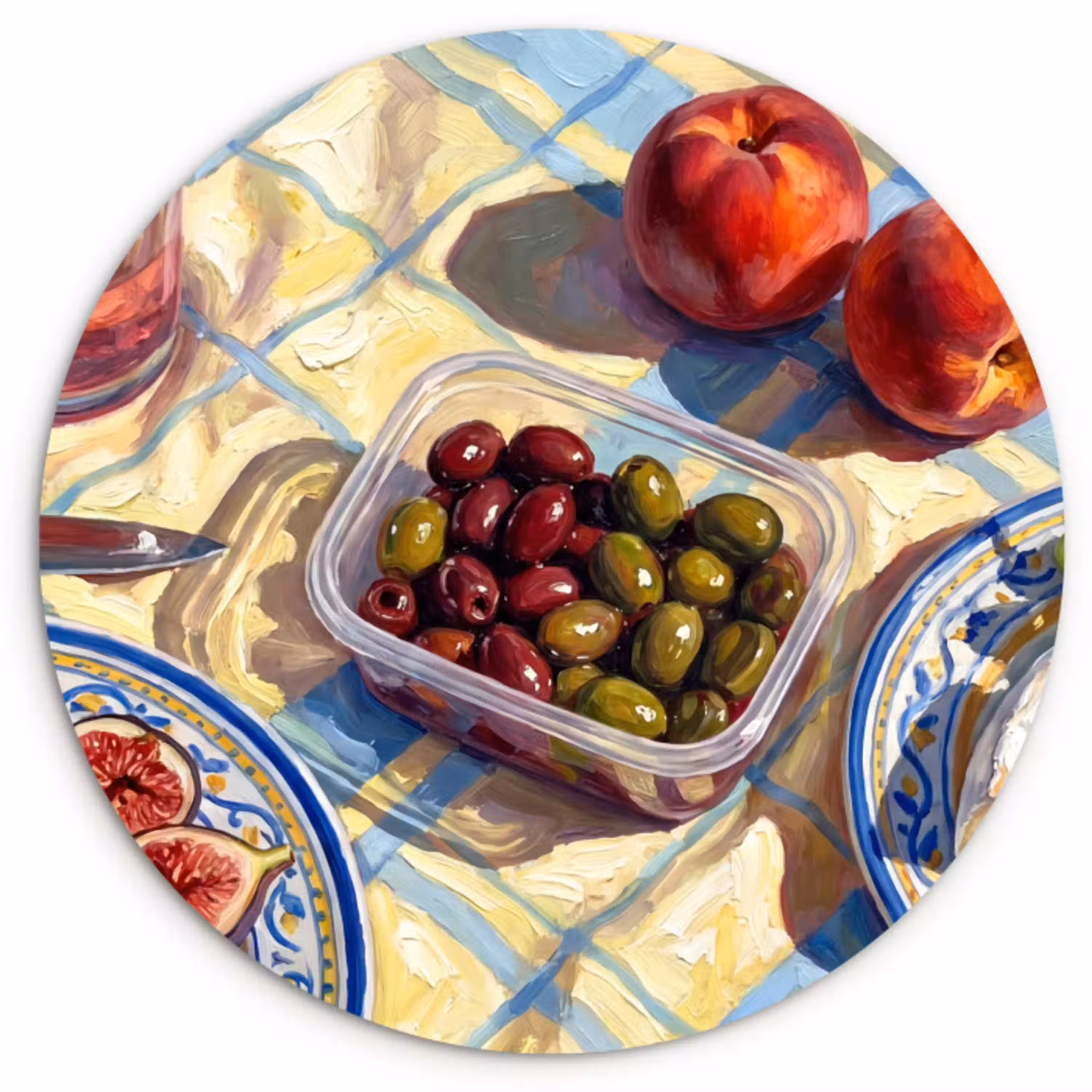Eten - Picknick - Zomer Wandcirkel plexiglas klein -3d