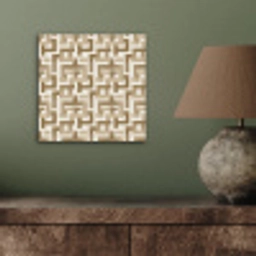 Geometrisch - Retro - Bruin aluminium wit klein 46 -sfeer2