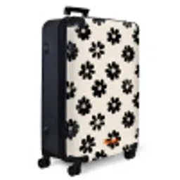 Madeliefjes - Grafisch - Zwart - Beige NBS - Large koffer - Volwassenen Unisex groot -product1
