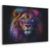 Leeuwenkop - Felgekleurd - Abstract Textielframe - compleet frame klein -3d