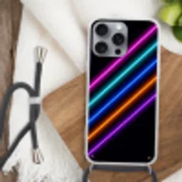 Esthetiek - Retro - Neon Hoesje iPhone 16 Pro Max met koord klein -sfeer4