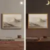 Berglandschap - Mist  - Penseelstreken Light Box met batterij (Wandlamp) middel -sfeer3