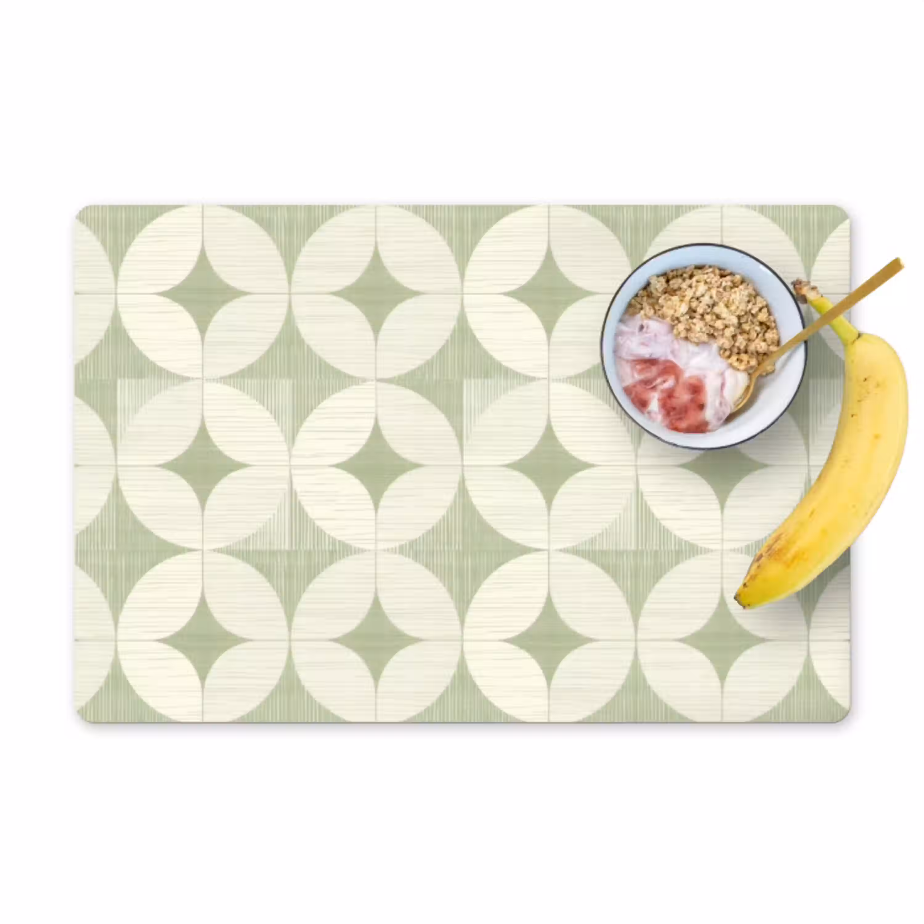 Saliegroen - Geometrisch - Retro - Mid-Century - Patroon Placemat vinyl groot 368 -zzzproduct_Kitchenyeah-website