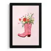Cowboylaarzen - Roze - Boeket - Bloemen fotolijst zwart zonder passe partout klein -3d