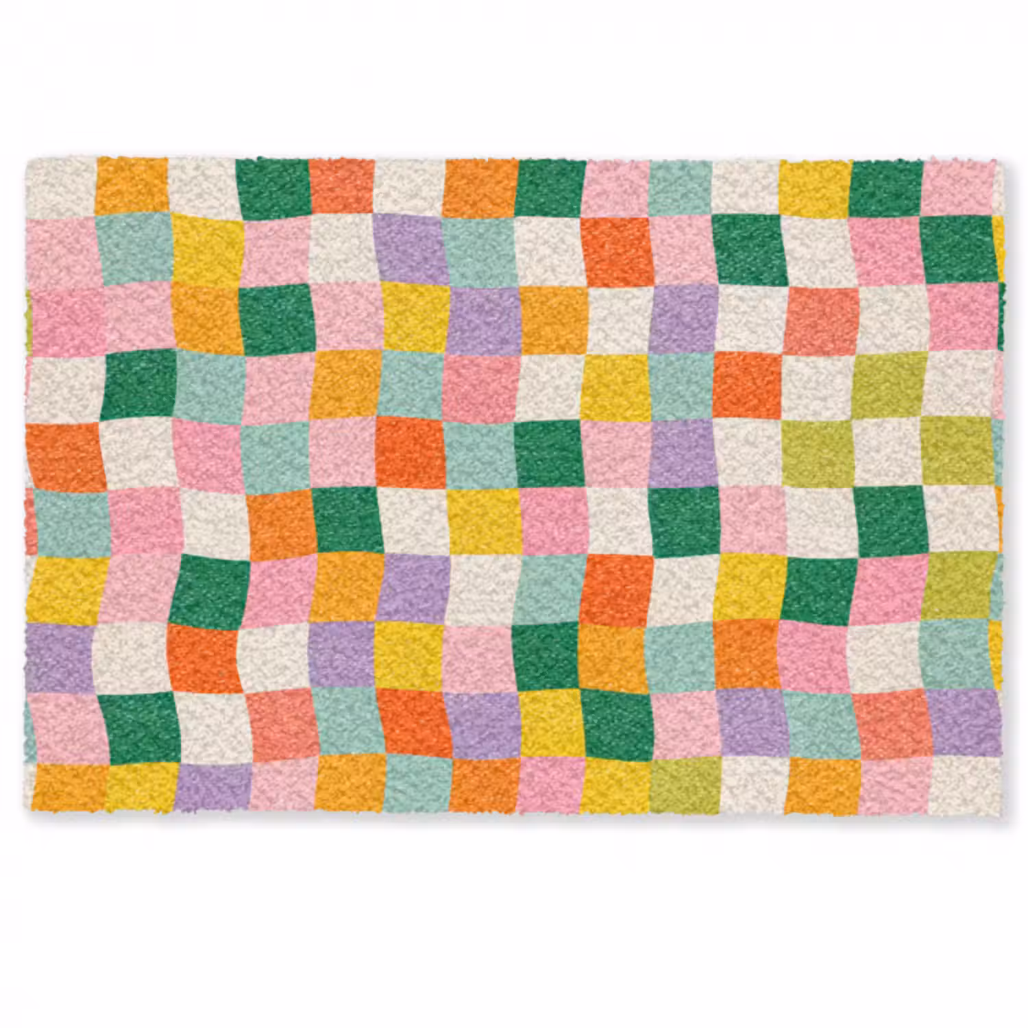 Fußmatte - Quadrate - Bunt - Gewellt