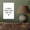 Spreuken - Jij bent mijn liever dan lief - Quotes aluminium wit klein -sfeer2