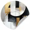 Abstract - Goud - Zilver - Vormen - Aesthetic Wandcirkel behangsticker klein -3d