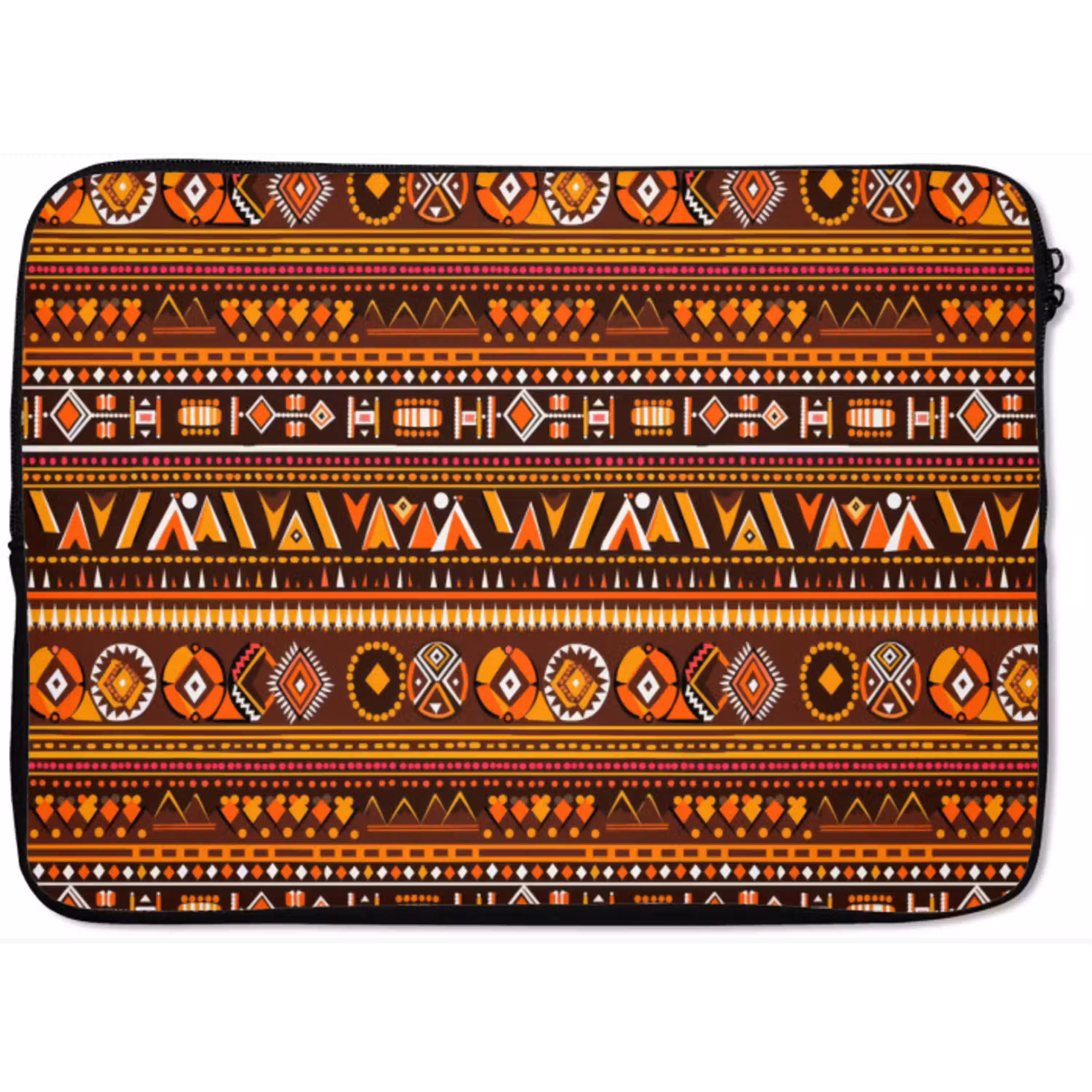Oranje - Etnisch - Tribaal - Geometrisch - Patroon laptophoes neopreen klein 279 -zkaufland3dotto