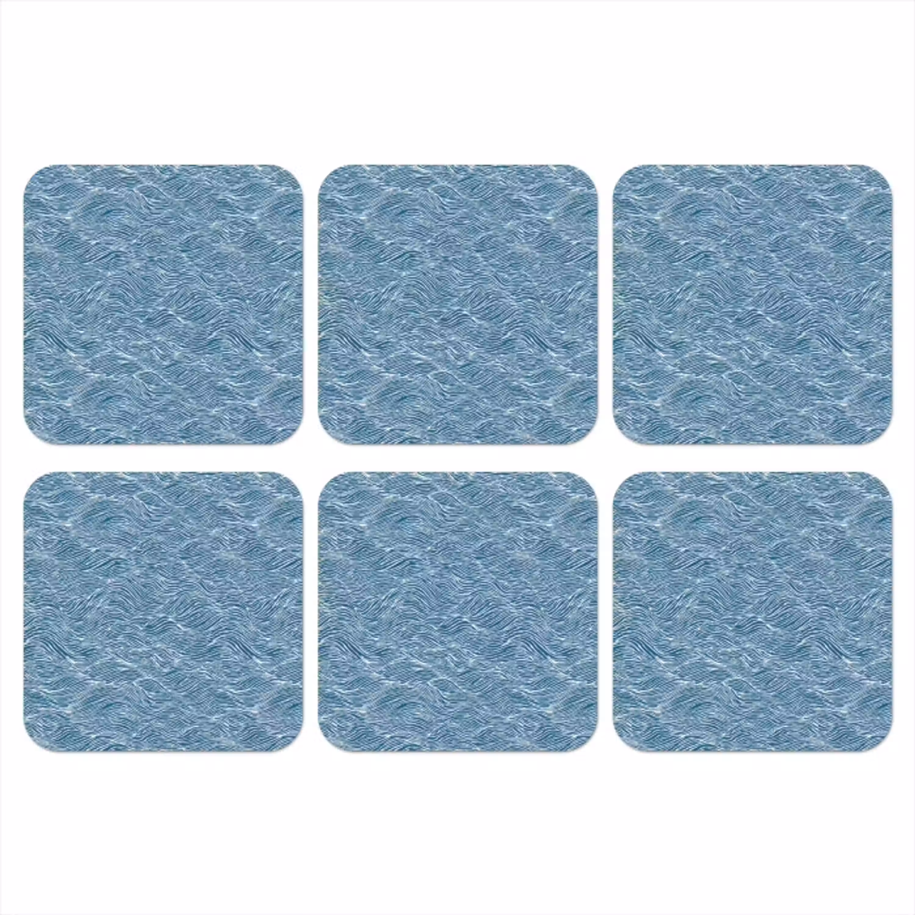 Blauw - Wit - Golven - Getekend - Textuur onderzetter kurk middel 366 -3d