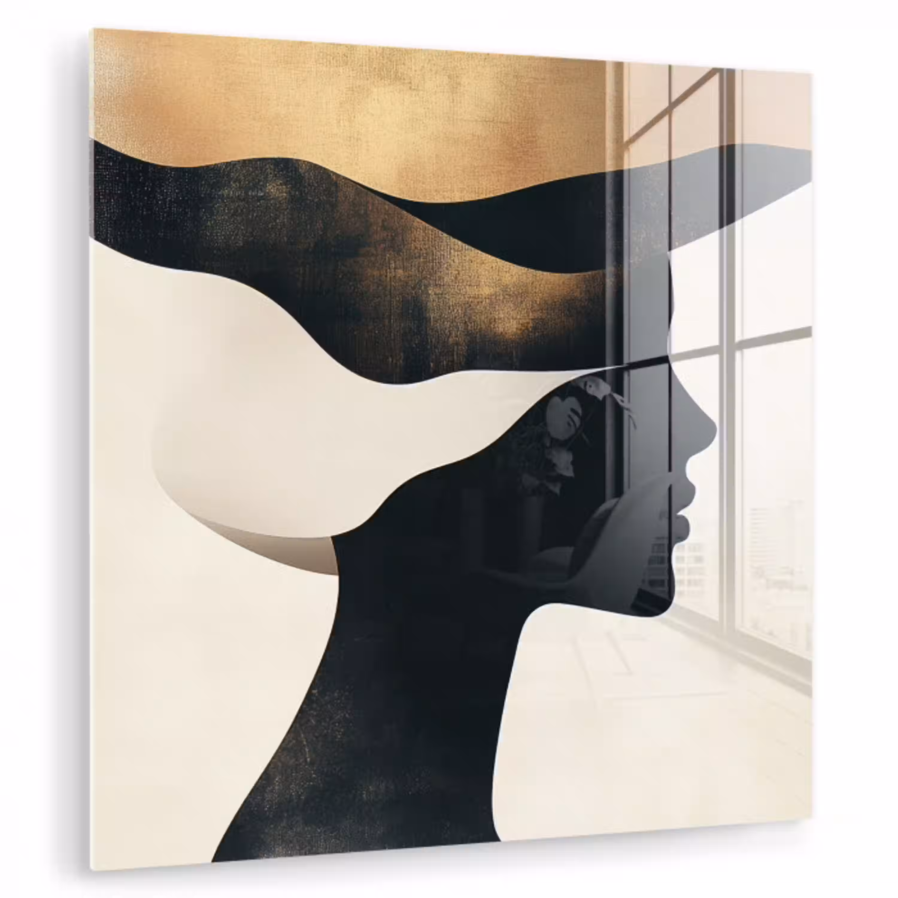 Vrouw - Golven - Zwart plexiglas 5mm klein -zzzproduct_nieuw