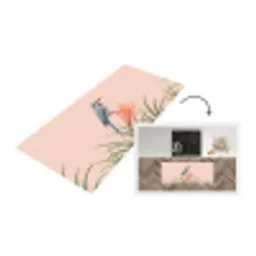 Vogel - Bloem - Natuur - Roze Keukenloper - keukenmat middel -3d