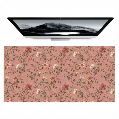 Botanisch - Bloemen - Roze Muismat XXL klein 681 -zzz3d