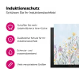 Weidebloemen - Illustratie - Kleurrijk Inductie beschermer vinyl 3mm klein -zzzzzzz-lf-ups