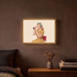 Illustratie - Mascara - Vrouw - Geel Light Box met batterij (Wandlamp) middel -sfeer4