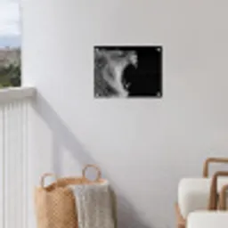 Dieren - Leeuw - Zwart - Wit - Portret tuinposter los doek klein -sfeer8