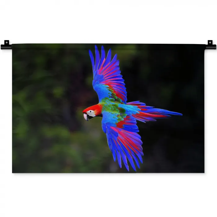 Felgekleurd - Papegaai - Bos - Vleugels Wandkleed katoen klein -zz3d