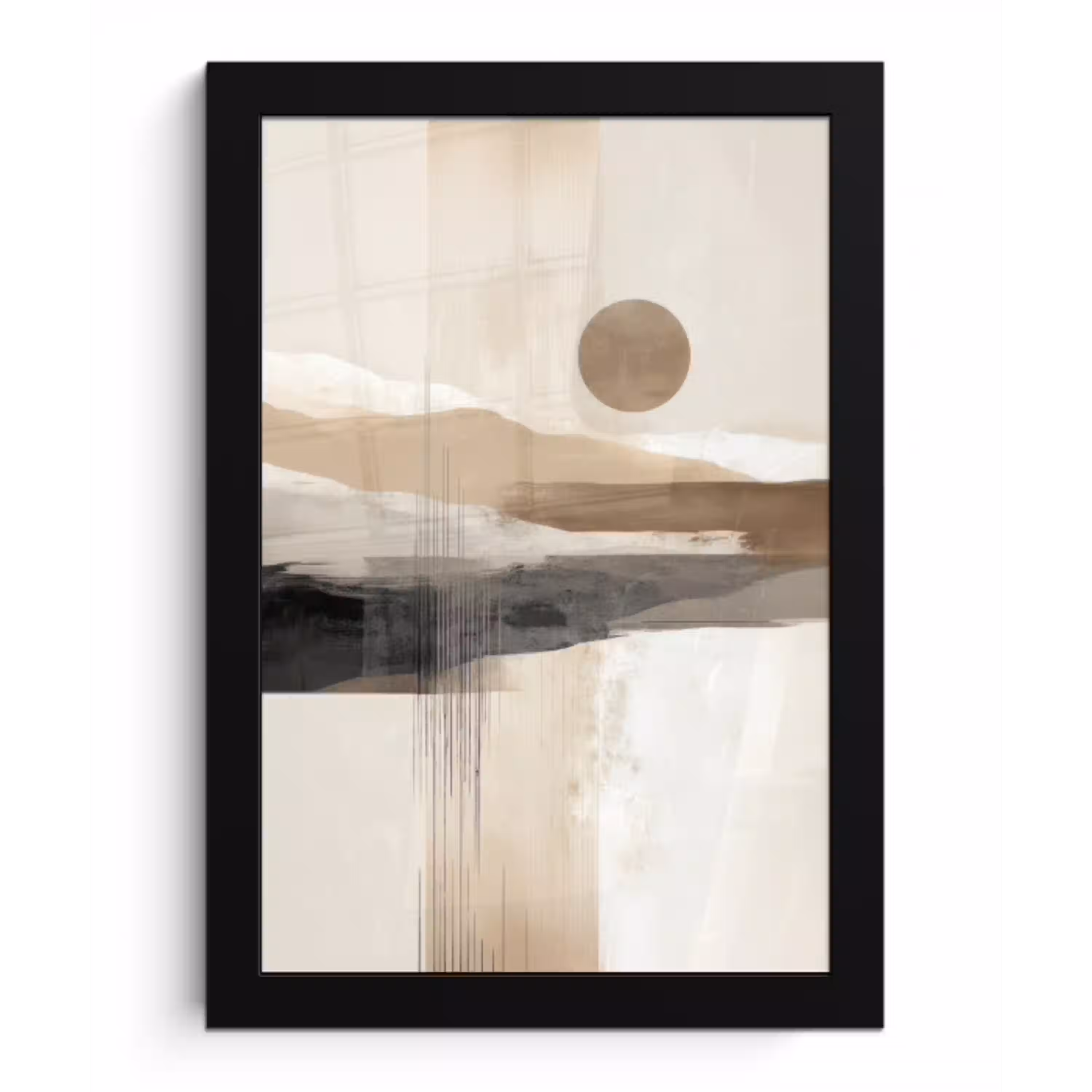 Minimalistisch - Landschap - Dimensie fotolijst zwart zonder passe partout klein -3d