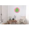 Illustratie - Blad - Minimalistisch - Groen Wandcirkel aluminium klein -woonkamer
