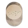 Vogel - Beige - Japandi Wandcirkel Ovaal Glas middel -3d