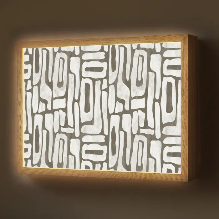 Donker - Wit - Abstract Light Box met batterij (Wandlamp) middel 907 -z3d_website