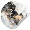 Marmer - Zwart - Wit - Goud - Luxe - Abstract Wandcirkel behangsticker klein -3d