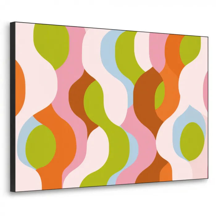 Abstract - Vormen - Roze Textielframe - compleet frame klein -3d