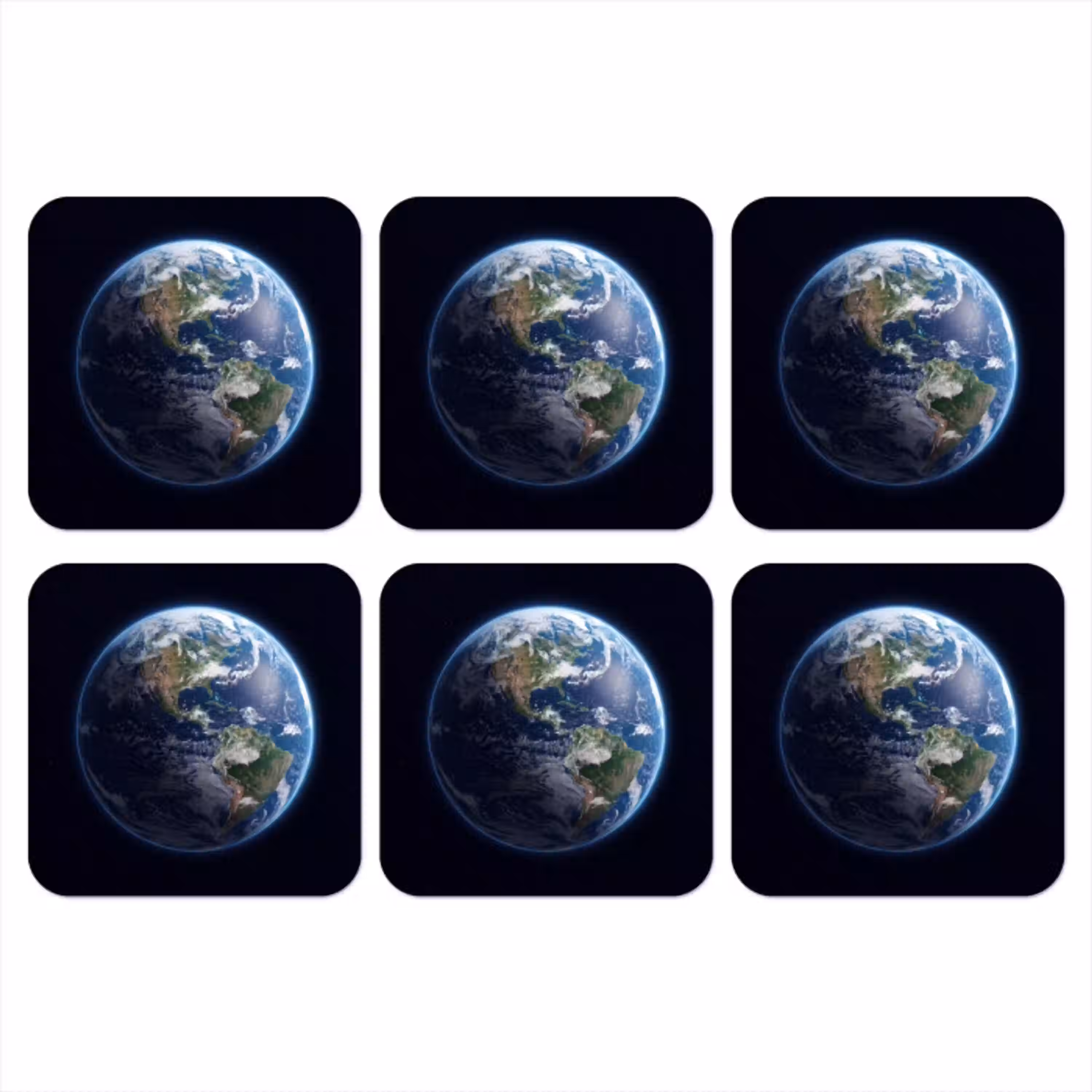 Aarde - Ruimte - Kosmos onderzetter kurk middel -3d