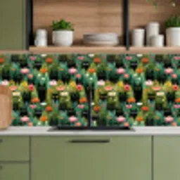 Katten - Bloemen - Kleurrijk keuken achterwand 2 middel 871 -sfeer3