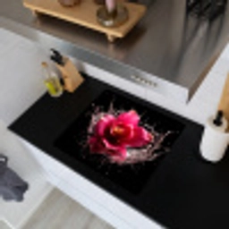 Bloemen - Roze - Water - Zwart - Botanisch - Natuur Inductie beschemer met haakjes middel -sfeer1