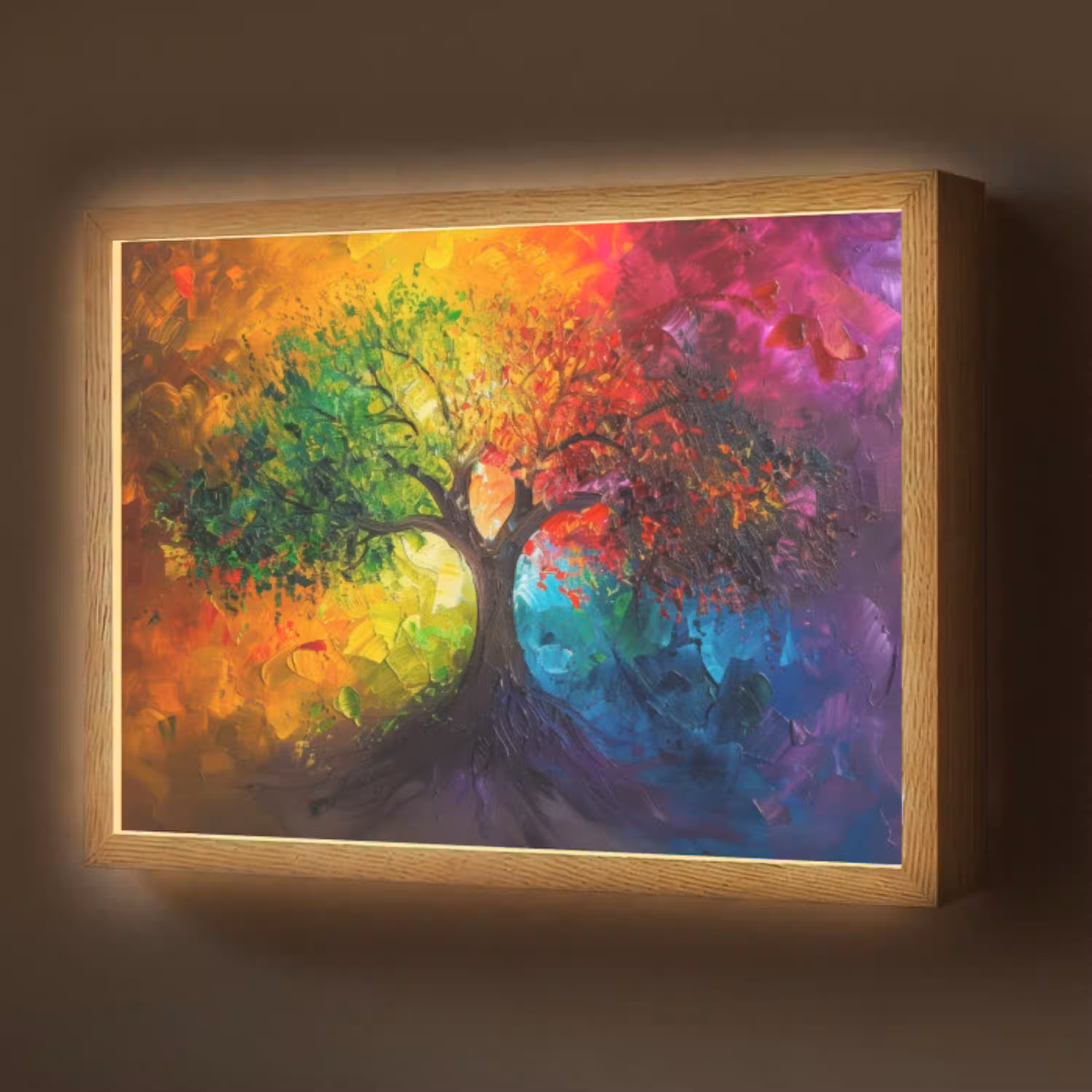 Boom - Kleurrijk - Modern - Abstract Light Box met batterij (Wandlamp) middel -z3d_website