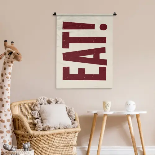 Red - Eten - Vintage - Decoratie Wandkleed katoen klein -wsfeer5_kind
