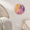Abstract - Portret - Vrouw - Kleurrijk Akoestische PET Vilt - Rond klein -sfeer4