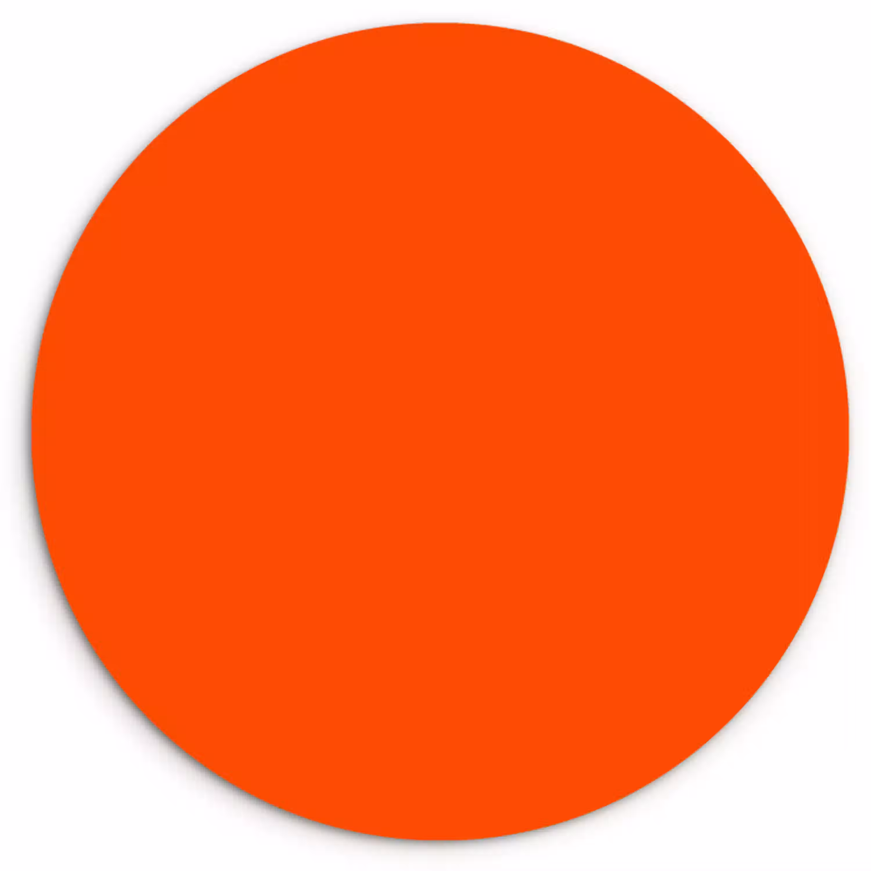 Fiery  - Tangerine - Oranje Wandcirkel kunststof plaat 5mm dik klein 188 -3d
