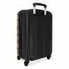 Klassiek dambordpatroon in camel en zwart NBS - Handbagage koffer - Kinderen Unisex middel -achterkant
