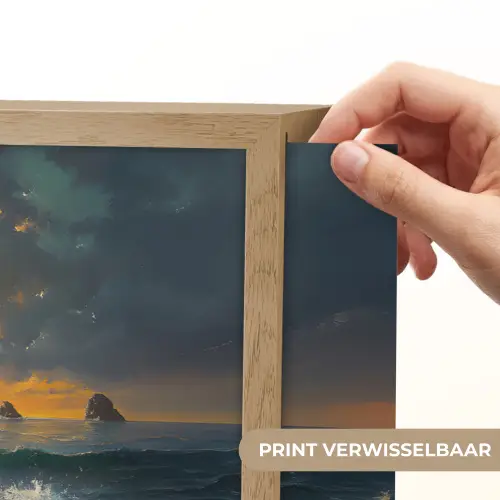 Zee - Zon - Golven - Rotsen Light Box met batterij (Wandlamp) middel -USP_websiteprintNL