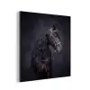Portret - Paard - Donker aluminium wit klein -3d