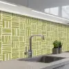 Vlecht - Patroon - Groen keuken achterwand 2 middel 871 -3d_schuin